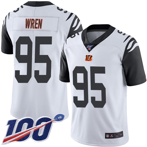 Cincinnati Bengals Limited White Men Renell Wren Jersey NFL Footballl 95 100th Season Rush Vapor Untouchable